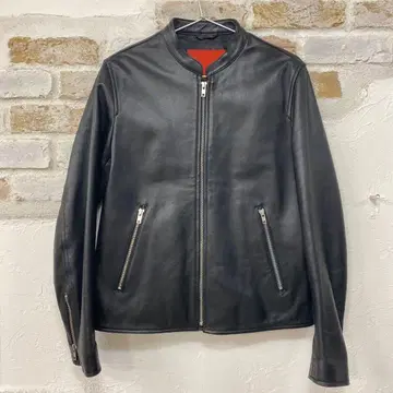 새상품급 양가죽 ROSSO 블랙 가죽 싱글 라이더 자켓 M