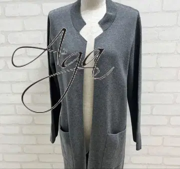 새상품급 Aga 그레이 롱 가디건 긴팔 포켓 부착