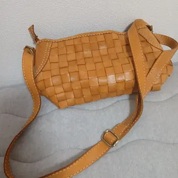 뜨개질 가죽 숄더백