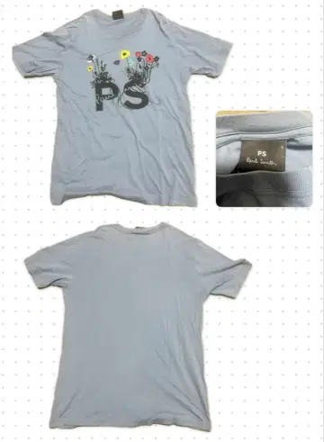 PS Paul Smith Floral Logo T-Shirt Blue L