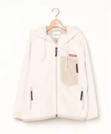 [ MILKFED ] 플리스 보아 자켓 후드 부착 크림색