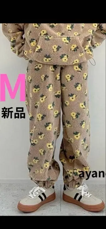 ayano 꽃무늬 보아 팬츠 M 사이즈