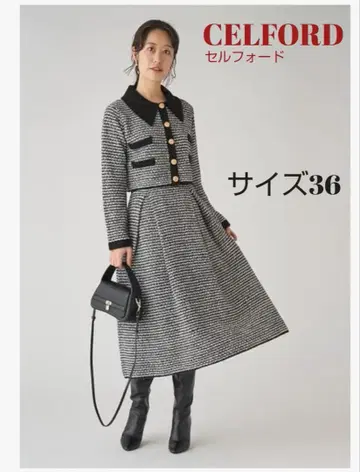 CELFORD 셀포드 카라 부착 트위드 셋업 사이즈 36