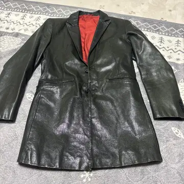 [ CUSTOM CULTURE ] 롱 가죽 자켓 사이즈 40 블랙
