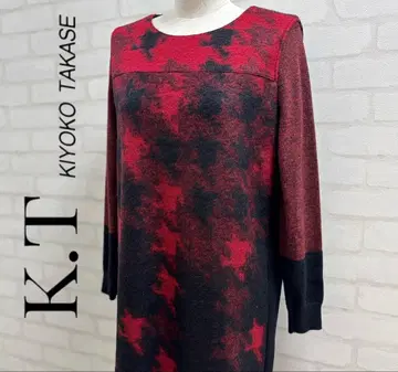 새상품급 K.T KIYOKO TAKASE 별 패턴 긴팔 원피스 일본제
