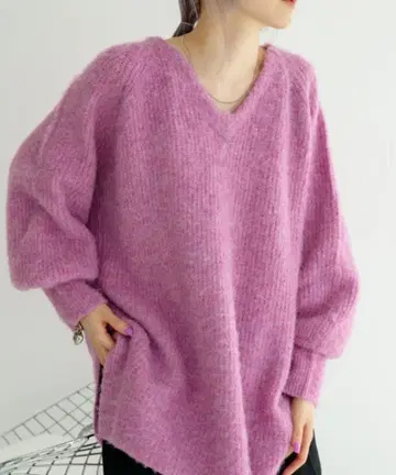 [새상품급] Kastane 멜란지 V넥 니트 풀오버