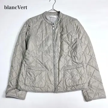 [모니레] 블랑베일 퀼팅 자켓 충전재 실크 로고 더블 지퍼