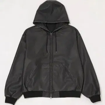 블랙 가죽 후드 자켓 남성용 아우터 스트릿 y2k K-스타일 내일까지