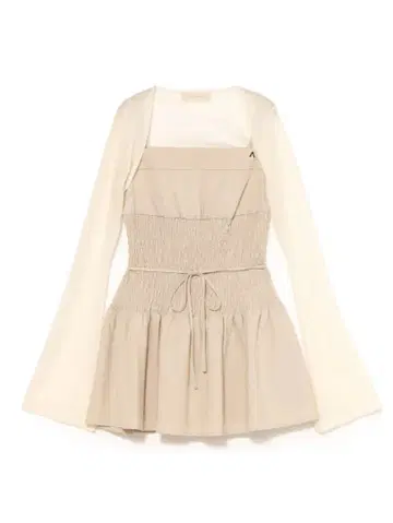 ANDMARY Betty shirring mini dress beige