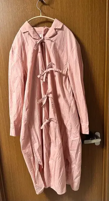 암비덱스 핑크 긴팔 셔츠 원피스