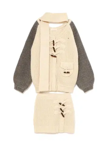 andmary 루즈 래글런 니트 세트업 그레이