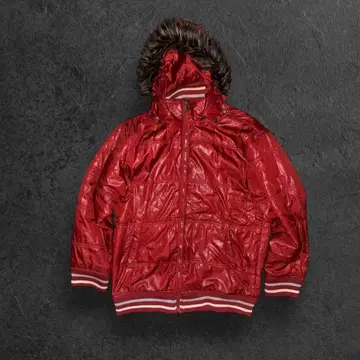 퍼 다운 자켓 빨검 Y2K 그런지 시크 스타일 00