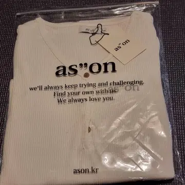 ason 롱 티셔츠 V넥 화이트 긴팔 S 사이즈