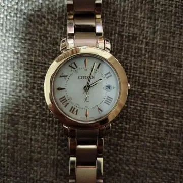 CITIZEN 시티즌 크로스시 전파 시계 화이트 다이얼 로즈 골드