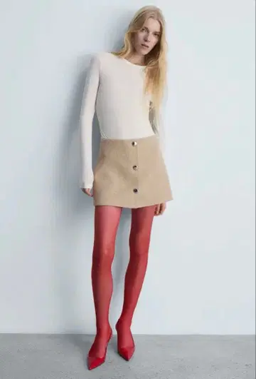 MNG 미디엄 브라운 미니 스커트