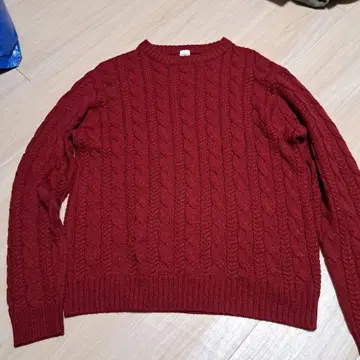 TAKEO KIKUCHI 와인 레드 니트 스웨터 사이즈 2 다케오 키쿠치