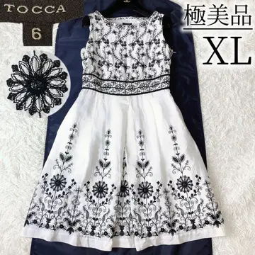 레어 컨디션 최상 TOCCA 토카 자수 원피스 꽃무늬 드레스 XL