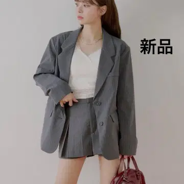 치코 Chico 빅 숄더 루즈 싱글 자켓 그레이