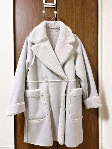 Heather 리버서블 보아 페이크 무스탕 코트