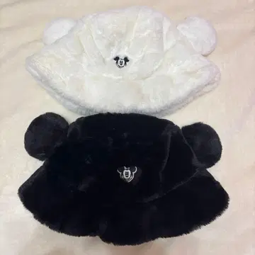 디즈니 버킷햇 화이트 블랙 세트