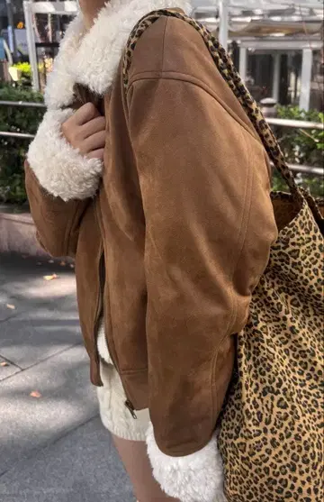 Chico 보아 자켓과 스트라이프 상의 세트