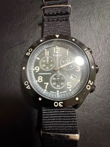 타이맥스 크로노그래프 손목시계 블랙