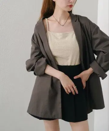 Kastane 디자인 오버 셔츠 자켓 브라운