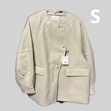 [ 새상품 ] hinari 웨이브 디자인 미들 코트 S