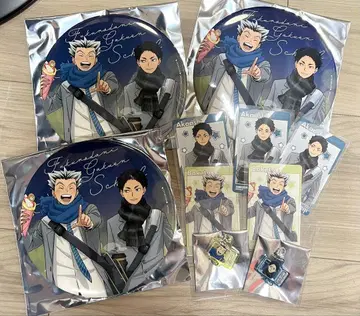 하이큐!! 코스모 월드 스탬프 랠리 컴프 특대형 캔 배지 보쿠토 아카아시