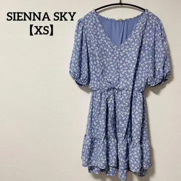 새상품급 SIENNA SKY 플라워 프린트 미니 원피스 [ XS ] 블루