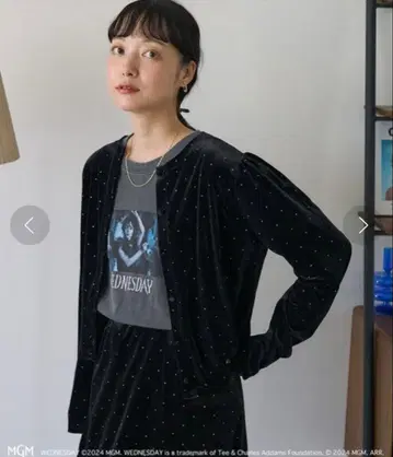 FREAK'S STORE 라메 벨로아 가디건 블랙