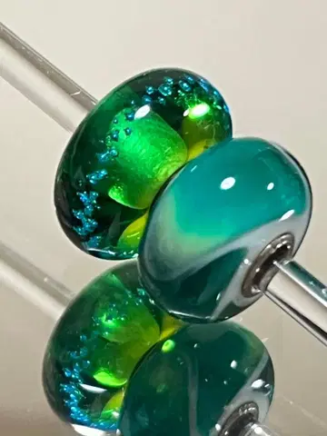 트롤 비즈 유리 그린 계열 2점