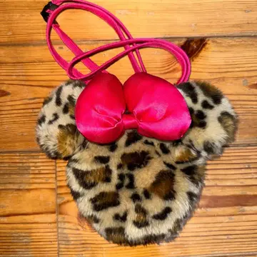 레오파드 무늬 미니형 파우치 디즈니 미니 코인 케이스 패스 케이스