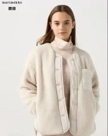유니클로 marimekko 플리스 자켓 크림