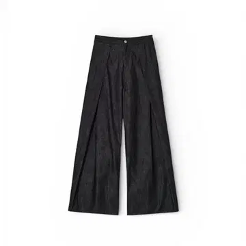 DIAGONAL RELAXED WIDE DENIM PANTS