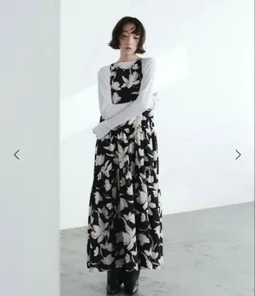 EMMEL REFINES EM 티어드 개더 플라워 원피스