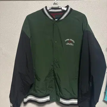 백 넘버 바시티 자켓 X-LARGE 그린/블랙