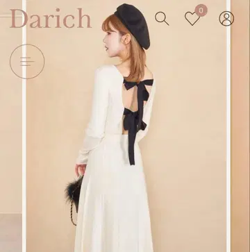 Darich 다리치 백리본 플레어 롱 니트 원피스