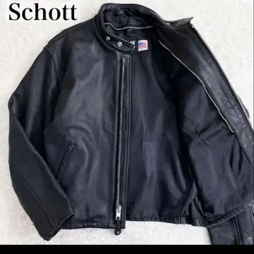 레어 46 3XL Schott 641 싱글 라이더 블랙