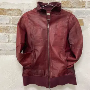 새상품급 소가죽 shaman 버건디 가죽 자켓 S