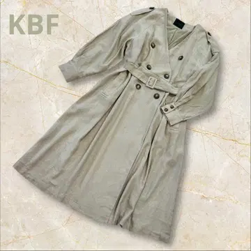 KBF 스프링 코트 노카라 벨트 포함 베이지 [새상품급]
