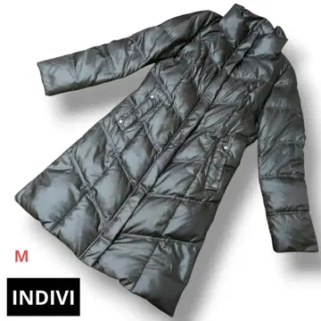 INDIVI 인디비 다운 코트 A라인 다크 브라운 아우터 M