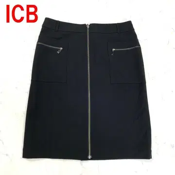 A6035 아이씨비 미디 스커트 타이트 집업 블랙 44