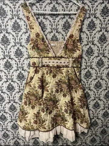 꽃무늬 슬리브리스 미니 원피스 M 사이즈 엑시즈팜