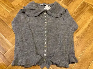 ZARA 프릴 트리밍 니트 가디건 S 택 포함