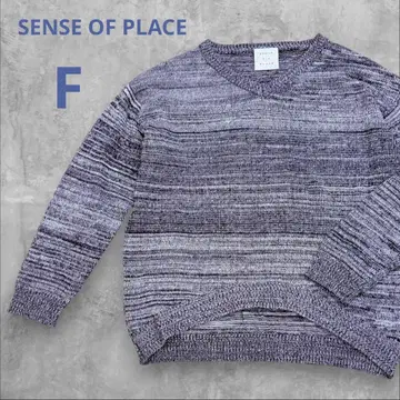 센스 오브 플레이스 니트 스웨터 긴팔 네이비 F 사이즈 V넥 새상품급