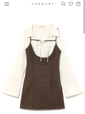 andmary Betty layered check dress