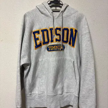 EDISON TOMMIES 후드 부착 후드티 그레이 챔피온