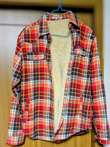 체크 무늬 플란넬 셔츠 플리스 안감