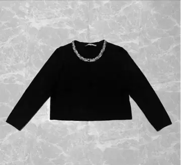 M-PREMIER COUTURE 펄 비쥬 가디건 블랙 38 M